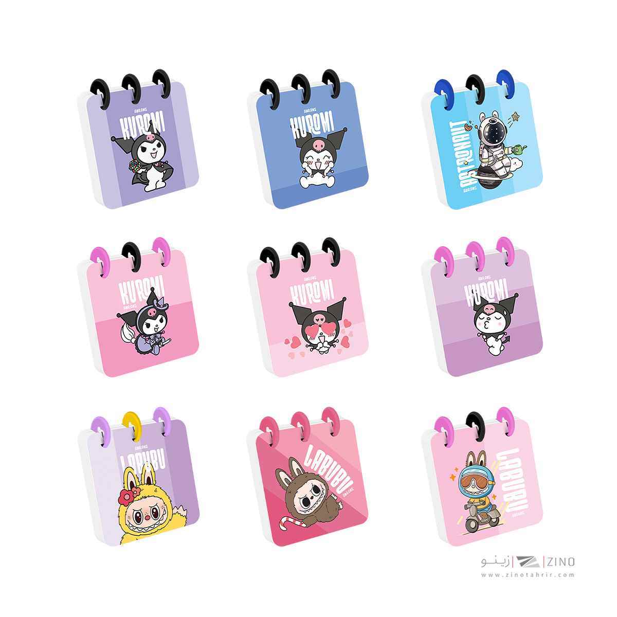 دفتریادداشت100برگ8*8دکمه ای آبرنگ کد A011